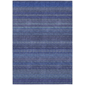 Navy Blue Boho Rug Washable Area Carpet Tribal Bohemian Style Indoor Outdoor 5x8