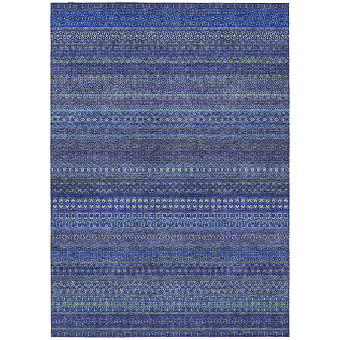 Navy Blue Boho Rug Washable Area Carpet Tribal Bohemian Style Indoor Outdoor 3x5