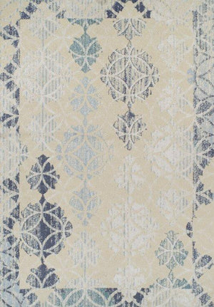 Contemporary Rug Distressed Geometric Accent Area Carpet Blue Silver 3x5 5x7 8x10 - Forever