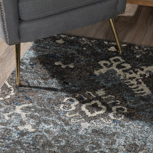 Modern Rug Contemporary Accent Area Carpet Gray Grey Blue 3x5 5x7 8x10 - Forever Collection