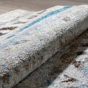 Tribal Rug Modern Abstract Southwestern Area Carpet Blue Beige 3x5 5x7 8x10 - Navarre Collection