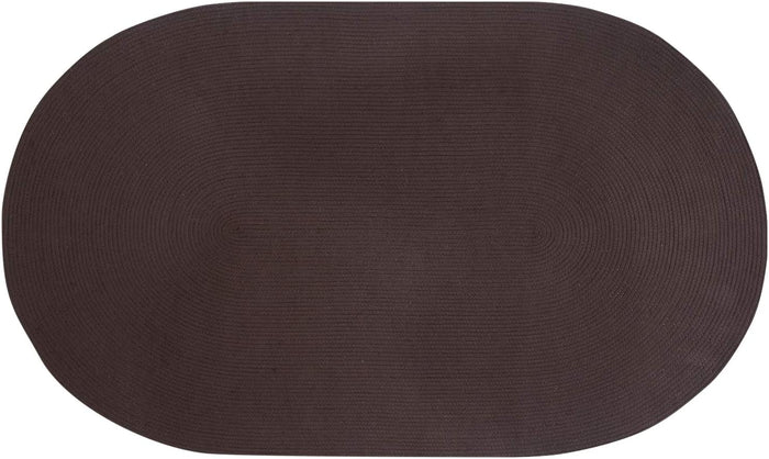 Small Rug Brown Braided Accent Area Carpet Kitchen Hallway Oval 20" x 30"