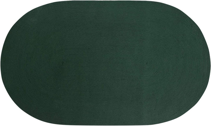 Small Rug Green Braided Accent Area Carpet Kitchen Hallway Oval 20" x 30"