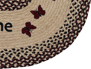 Small Rug Braided Accent Area Carpet Kitchen Hallway Cabin Decor Oval 21" x 34"