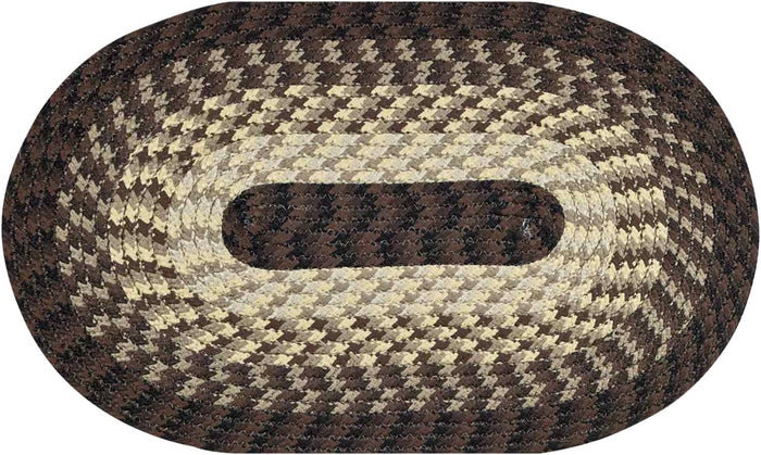 Small Rug Braided Accent Area Carpet Kitchen Hallway Brown Oval 20" x 30"