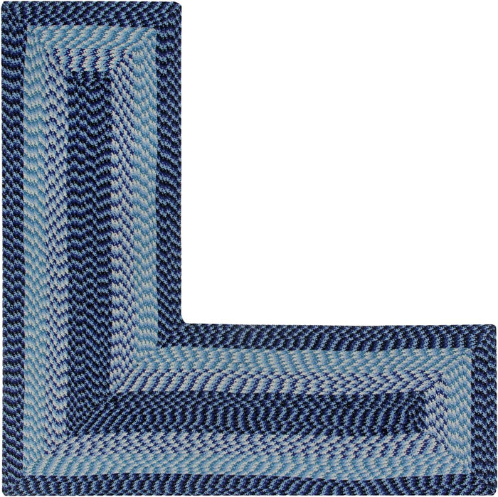 L Shaped Rug Kitchen Country Cottage Blue Braided Rope Area Carpet 24x48x48