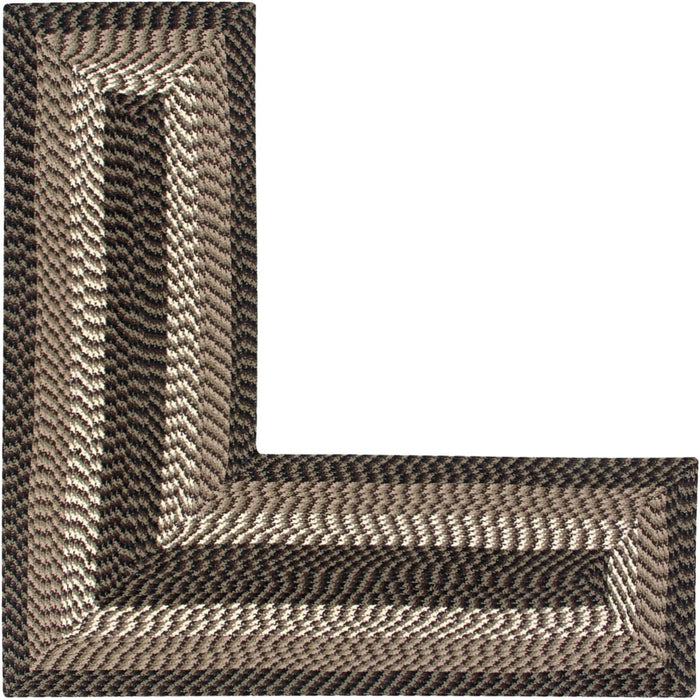 L Shaped Rug Kitchen Country Cottage Brown Braided Rope Area Carpet 24x48x48