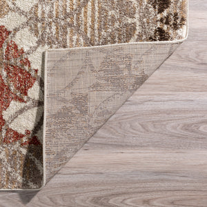 Contemporary Rug Geometric Distressed Accent Area Carpet Brown Taupe 3x5 - Forever Collection