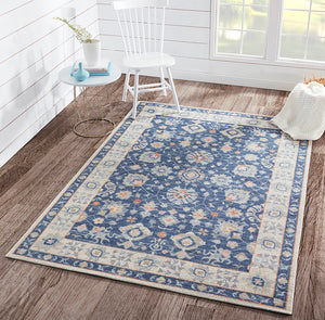 Blue Oriental Rug Floral Tribal Area Carpet Floor Mat 2x3 2x8 3x5 5x8 6x9 8x10