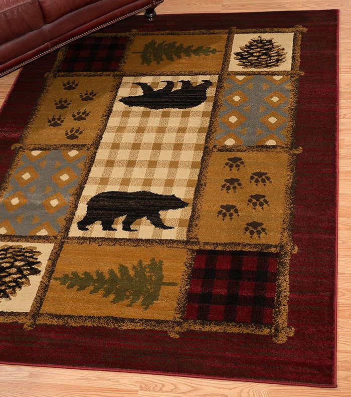 Bear Rug Cabin Multi Area Throw Carpet Living Room Bedroom Dining Mat 5x7