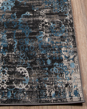 Long Gray Blue Floral Runner Rug Area Carpet Throw Mat For Kitchen Hallway Bedroom