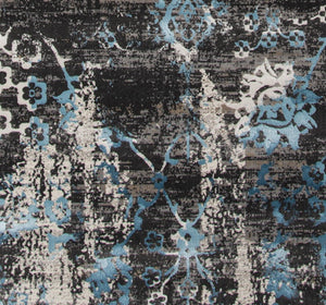 Long Blue Grey Distressed Runner Rug Area Carpet Throw Mat For Kitchen Hall Entryway Bedroom