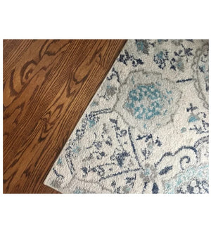 Floral Rug Contemporary Area Throw Carpet Hallway Grey Blue Mat 3x5