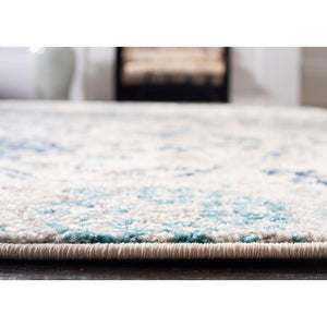 Floral Rug Contemporary Area Throw Carpet Hallway Grey Blue Mat 3x5