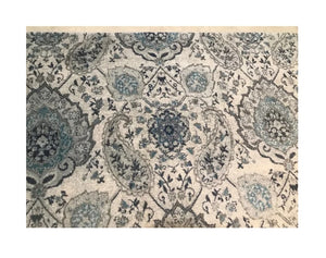 Floral Rug Contemporary Area Throw Carpet Hallway Grey Blue Mat 3x5