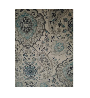 Floral Rug Contemporary Area Throw Carpet Hallway Grey Blue Mat 3x5