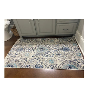 Floral Rug Contemporary Area Throw Carpet Hallway Grey Blue Mat 3x5