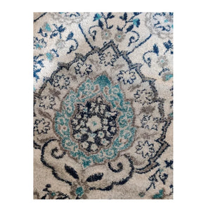 Floral Rug Contemporary Area Throw Carpet Living Room Bedroom Grey Blue Mat 5x7