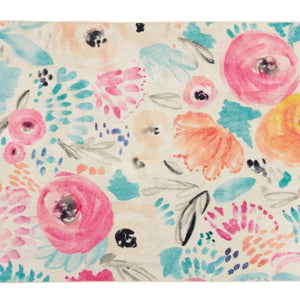 Floral Rug Pink Blue Area Throw Carpet Living Room Bedroom Dining Floor Mat 5x8