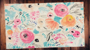 Floral Rug Pink Blue Area Throw Carpet Living Room Bedroom Dining Floor Mat 3x5