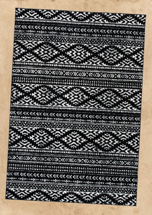 Geometric Rug Black Bohemian Bedroom Dining Living Room Carpet Area Floor Mat 4x6