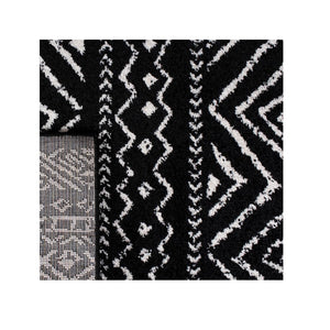 Geometric Rug Black Bohemian Bedroom Dining Living Room Carpet Area Floor Mat 4x6