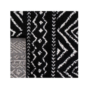 Geometric Rug Black Bohemian Bedroom Dining Living Room Carpet Area Floor Mat 5x8