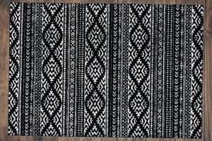 Geometric Rug Black Bohemian Bedroom Dining Living Room Carpet Area Floor Mat 5x8