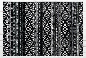 Geometric Rug Black Bohemian Bedroom Dining Living Room Carpet Area Floor Mat 5x8