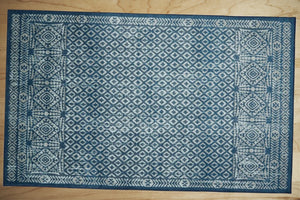 Geometric Rug Contemporary Area Throw Carpet Bedroom Living Room Blue Mat 5x8