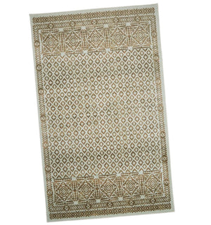 Geometric Rug Contemporary Area Throw Carpet Bedroom Living Room Brown Mat 5x8