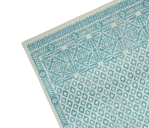 Geometric Rug Contemporary Area Throw Carpet Bedroom Living Room Teal Mat 5x8