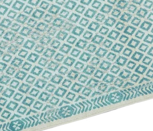 Geometric Rug Contemporary Area Throw Carpet Bedroom Living Room Teal Mat 5x8