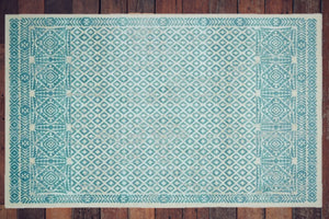 Geometric Rug Contemporary Area Throw Carpet Bedroom Living Room Teal Mat 5x8