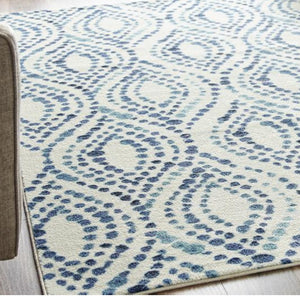 Geometric Rug Contemporary Multi Area Throw Carpet Bedroom Living Room Blue Mat 8x10