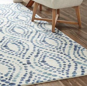 Geometric Rug Contemporary Multi Area Throw Carpet Bedroom Living Room Blue Mat 8x10