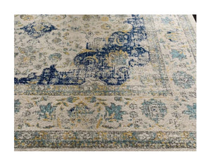 Medallion Rug Area Throw Carpet Living Room Bedroom Foyer Grey Gray Blue Mat 11x15