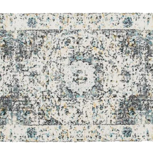 Medallion Runner Rug Area Throw Carpet Living Room Bedroom Foyer Grey Gray Blue Mat 2x13