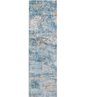 Blue Contemporary Modern Long Runner Rug Area Carpet Throw Mat For Hallway Bedroom Kitchen Size 2x8