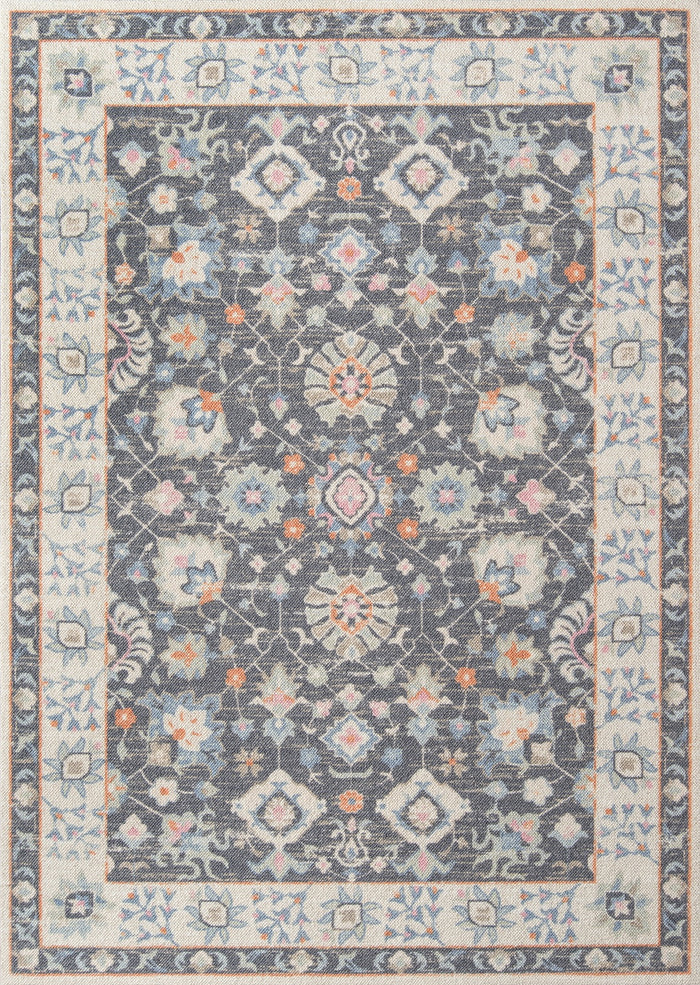 Oriental Rug Floral Grey Gray Entryway Kitchen Scatter Area Carpet Accent Floor Mat 3x5