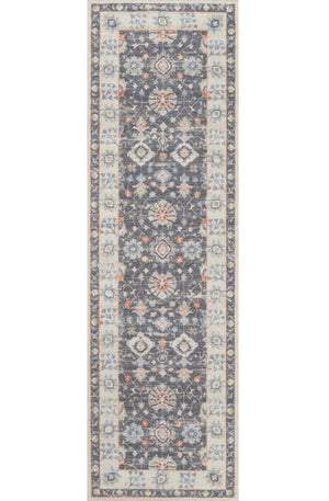 Grey Gray Long Floral Oriental Runner Rug Scatter Area Carpet Accent Floor Mat For Hallway Kitchen 2x8