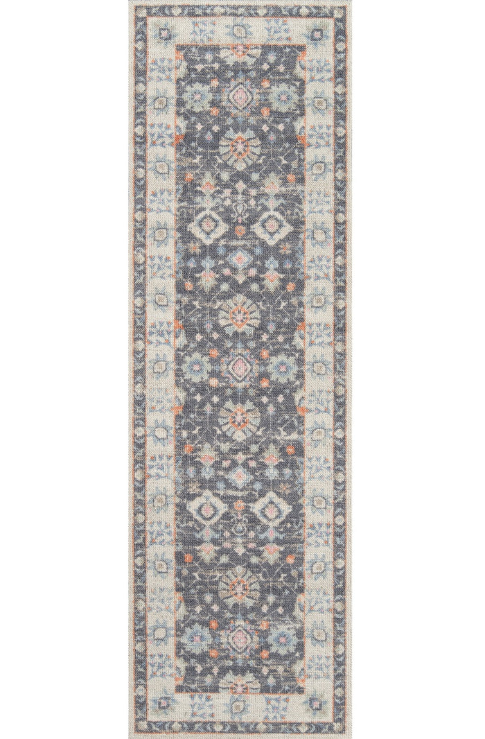 Oriental Rug Long Runner Floral Grey Gray Hallway Kitchen Scatter Area Carpet Accent Floor Mat 2x8