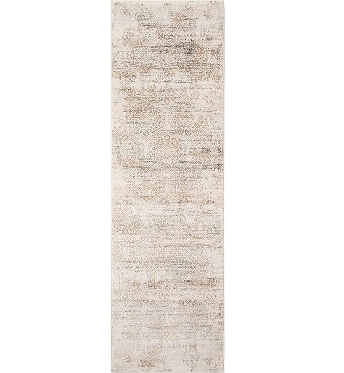 Oriental Rug Long Runner Ivory Abstract Area Carpet Throw Mat 2' x 8' For Hallway Bedroom