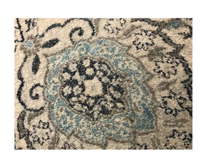 Long Runner Rug Floral Contemporary Area Throw Carpet Hallway Grey Blue Mat 2x16