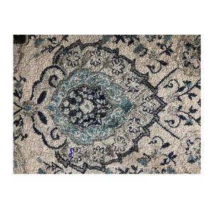 Long Runner Rug Floral Contemporary Area Throw Carpet Hallway Grey Blue Mat 2x20