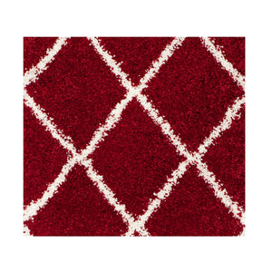 Long Runner Rug Shag Carpet Modern Contemporary Red Bedroom Hallway Floor Mat 2x6