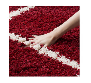 Long Runner Rug Shag Carpet Modern Contemporary Red Bedroom Hallway Floor Mat 2x6