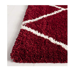 Long Runner Rug Shag Carpet Modern Contemporary Red Bedroom Hallway Floor Mat 2x6