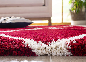 Long Runner Rug Shag Carpet Modern Contemporary Red Bedroom Hallway Floor Mat 2x6