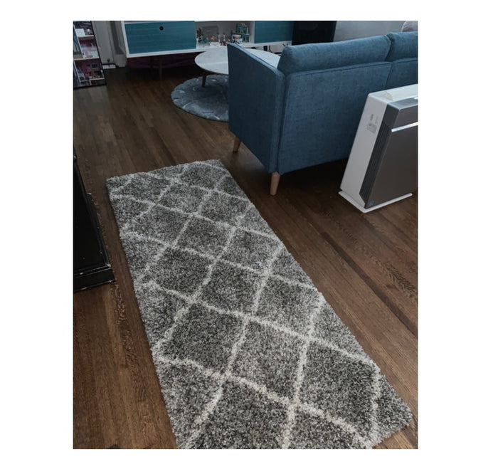 Shag Runner Rug Modern Contemporary Gray Bedroom Living Room Carpet Area Floor Mat 2x6